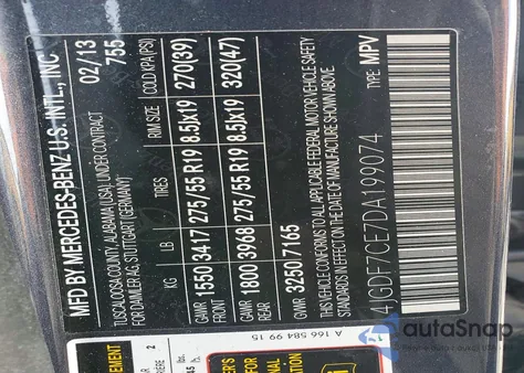 2013 Mercedes-Benz Gl 450 4Matic z USA, uszkodzony, nr VIN 4JGDF7CE7DA199074